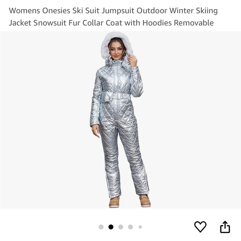 Silver Shiny Ski Suit